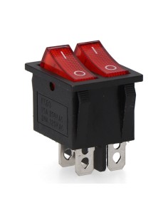 Interruptor doble luminoso empotrado on/off 15a 4 patillas