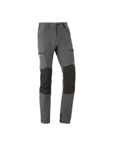 Pantalón multibolsillo elástico dynamic gris, talla xxl