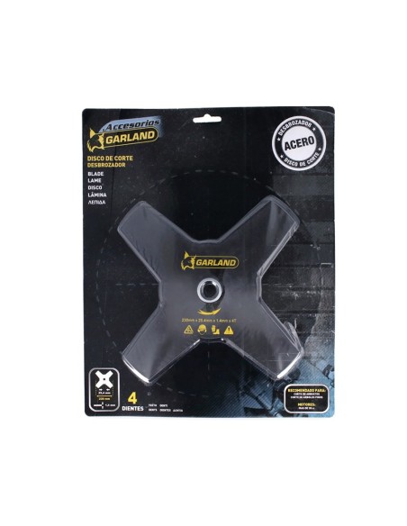 Disco de corte para desbrozadora, 4 dientes, ø230 x 1,4 x 25,4 mm