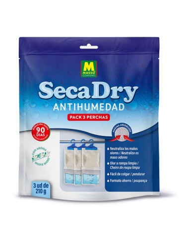 Percha antihumedad secadry, 210 g, 3 uds