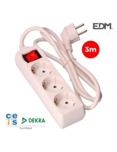 BASE MULTIPLE 3 TOMAS T-TL 3 MTS. MANG. 3 1,5mm CON INTERRUPTOR