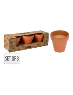 Vela citronela de terracota ø6 x 6 cm, 3 uds