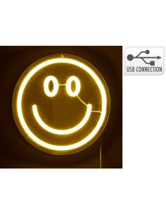 Luz led neón decorativa carita - espejo, 20 x 20 cm