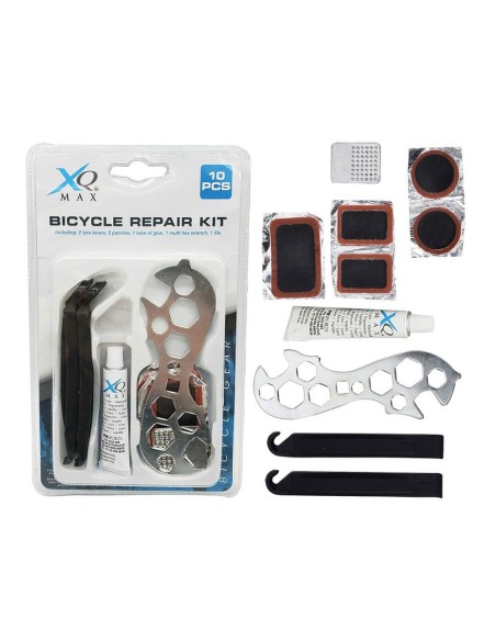 Kit básico reparación ruedas bicicleta, 10 piezas
