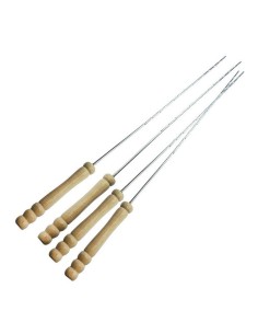 Brochetas de 38,5 cm para barbacoa, 4 uds