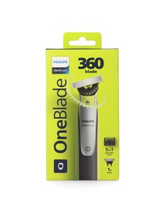 Afeitadora one blade 360°, con peine ajustable 5 en 1, resistente al agua