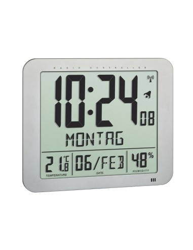 Reloj radio digital de pared, 25 x 3 x 21 cm
