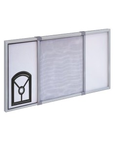 Mosquitera con marco extensible con gatera, blanca, 2 piezas 70 x 50 cm