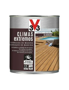 Protector de terrazas de madera climas extremos, teca, 750 ml