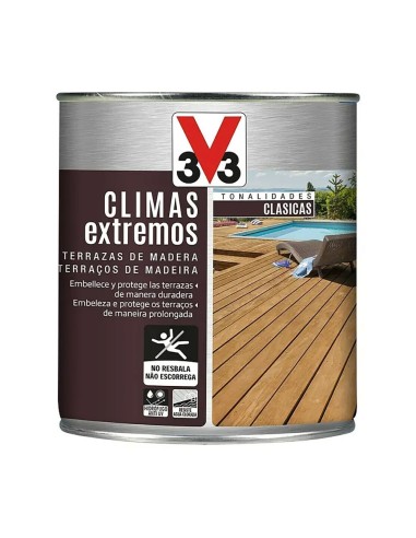 Protector de terrazas de madera climas extremos, teca, 750 ml