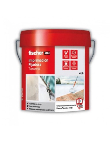 Imprimación fijadora blanca tapaporos, base agua, para interiores y exteriores, 4 l