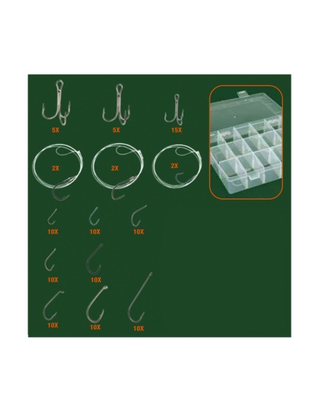 SET DE ANZUELOS PARA PESCA 111 PIEZAS CON ACCESORIOS