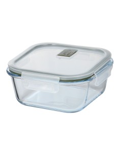 Fiambrera hermética cuadrada de vidrio de borosilicato, experto, 800 ml, 15,9 x 15,9 x 7 cm