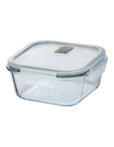 Fiambrera hermética cuadrada de vidrio de borosilicato, experto, 800 ml, 15,9 x 15,9 x 7 cm