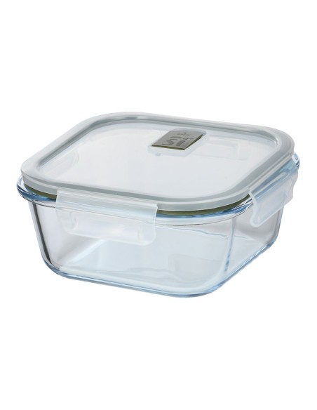 Fiambrera hermética cuadrada de vidrio de borosilicato, experto, 800 ml, 15,9 x 15,9 x 7 cm