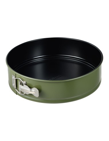 Molde redondo desmontable de acero al carbono, para horno, experto, verde oliva, ø26 x 6,8 cm