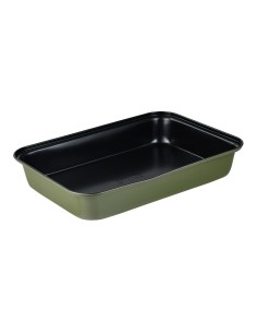 Bandeja rectangular de acero al carbono, para horno, experto, verde oliva, 34 x 23,7 x 6 cm