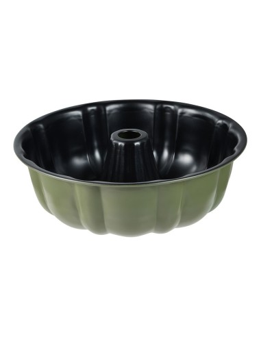 Molde redondo de acero al carbono, para horno, experto, verde oliva, ø25,5 x 8 cm