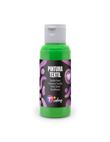 Pintura textil verde claro, 80 ml