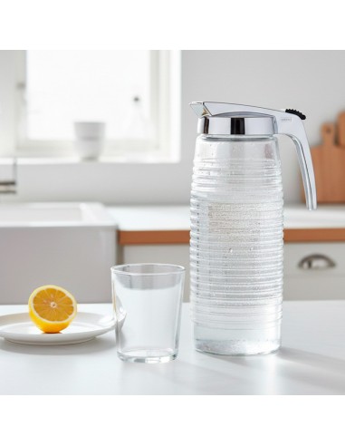 Jarra de cristal con tapa cromada, modelo 1969, 1,4 l