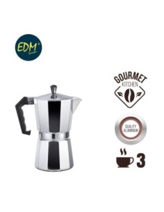 CAFETERA DE ALUMINIO   3 TAZAS   EDM