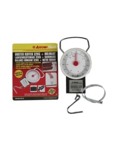 BASCULA CLASICA ANALOGICA CON GANCHO Y CINTA METRICA PESO MA . 32 KG