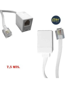 PROLONGACION TELEFONICA 7,5M 4 VIAS MACHO HEMBRA EDM