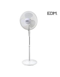 VENTILADOR DE PIE CON BASE CIRCULAR BLANCO 45W Ø ASPAS 40CM ALTURA REGULABLE 110