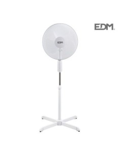 VENTILADOR PIE BLANCO 50W Ø ASPAS 40 CM ALTURA REGULABLE 110 130 CM EDM