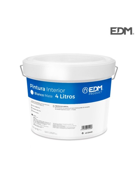 PINTURA PLASTICA MATE INTERIOR BLANCA 4L EDM