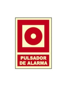 CARTEL SEÑAL PULSADOR DE ALARMA FOTOLUMINISCENTE HOMOLOGADO