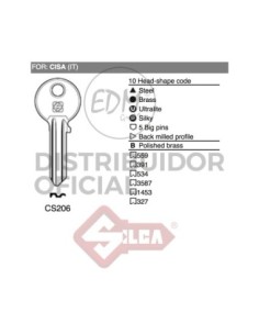 LLAVE ACERO CS206ST CISA   JMA CIDL