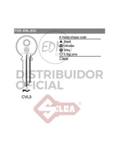 LLAVE ACERO CVL3 CVL - CVL3ST - CVL5D