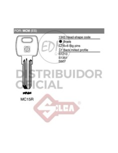 LLAVE LATON MC15R MCM   JMA MCM 16E8 - MCM 16