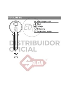 LLAVE ACERO AZ3 AZBE  AZ2D