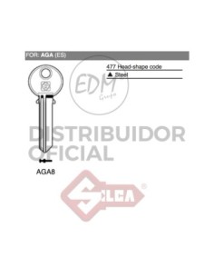 LLAVE ACERO AGA8 AGA
