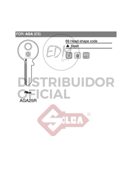 LLAVE ACERO AGA25R AGA