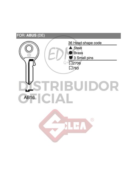 LLAVE ACERO AB16 ABUS