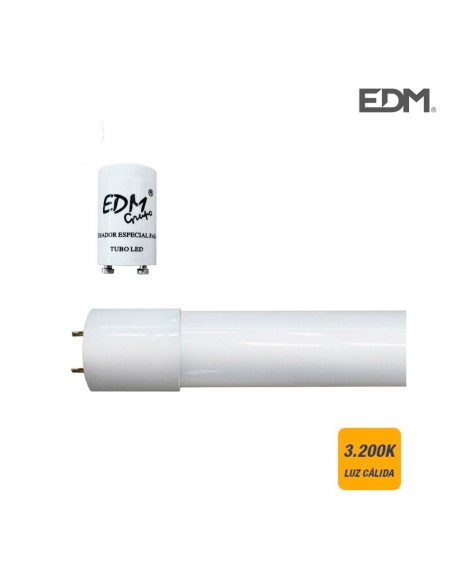 TUBO LED T8 18W 1600 LM 3200K LUZ CALIDA EDM