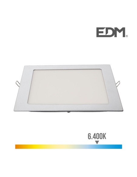 DOWNLIGHT LED CUADRADO 20W 1500LM 22 22CM MARCO GRIS 6.400K  LUMECO