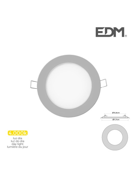 MINI DOWNLIGHT LED LUMECO 6W 320 LUMEN  REDONDO 12CM 4.000K MARCO CROMO