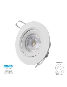 DOWNLIGHT LED EMPOTRABLE 5W 6.400K REDONDO MARCO BLANCO EDM