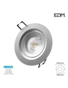 DOWNLIGHT LED EMPOTRABLE 5W 380 LUMEN 6.400K REDONDO MARCO CROMO EDM