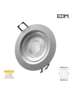 DOWNLIGHT LED EMPOTRABLE 5W 380 LUMEN 3.200K REDONDO MARCO CROMO EDM