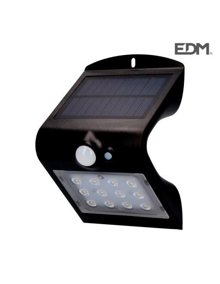 APLIQUE SOLAR 1,5W 220 LUMEN RECARGABLE SENSOR DE PRESENCIA (2 6M) COLOR NEGRO E