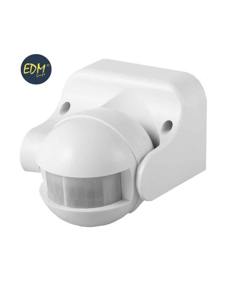 DETECTOR DE MOVIMIENTO CON REGULADOR NOCHE-DIA 180grados IP44 BLANCO EDM