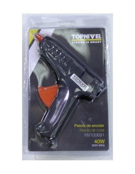 PISTOLA ENCOLAR TERMOFUSIBLE 40W CON GATILLO NIVEL