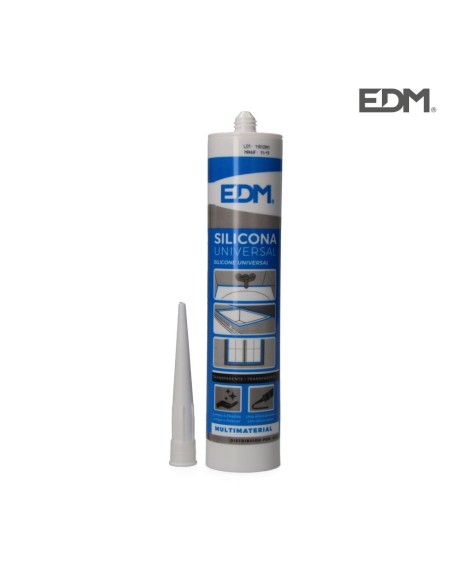 SILICONA UNIVERSAL TRANSLUCIDA EDM ACIDA ANTIMOHO 280ML L 061219