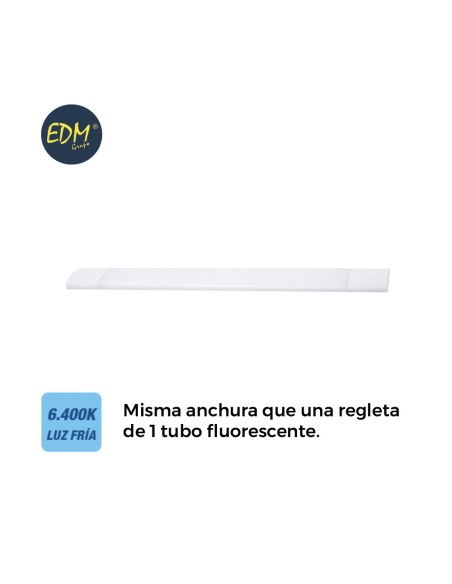 REGLETA ELECTRONICA LED 20W 1900 LUMENS 59CM 6.400K LUZ FRIA EDM