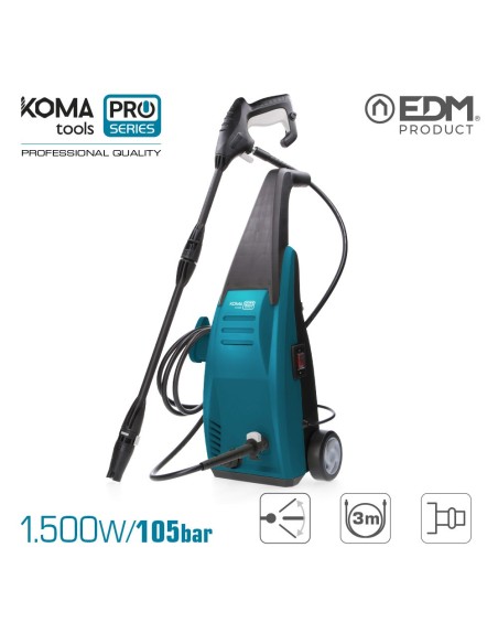 HIDROLIMPIADORA KOMA TOOLS ALTA PRESION 105 BAR 1.500W EDM